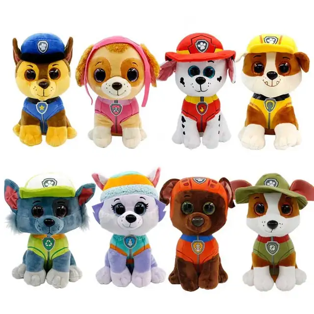 Muñeco de peluche de la patrulla canina para niños, muñeco colgante decorativo de 25cm con diseño de la patrulla canina, Skye, Rocky Tracker, Marshall, Verest, Zuma y Zhuan