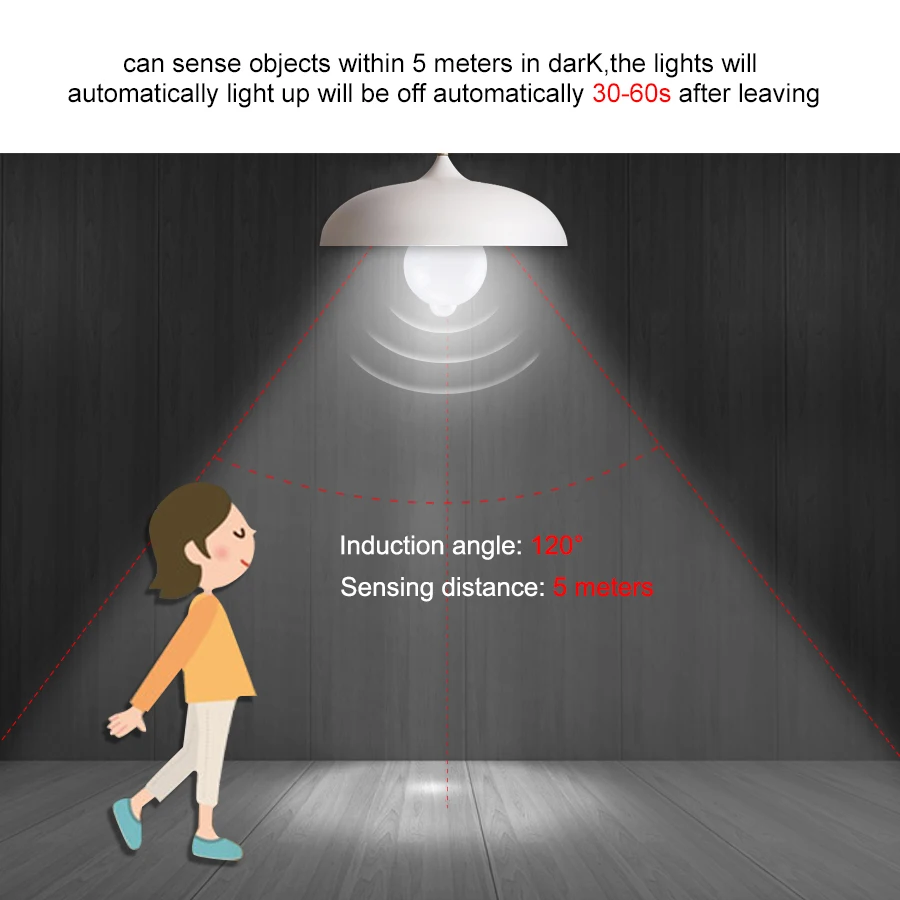 Smart PIR Motion Sensor LED Light Bulb