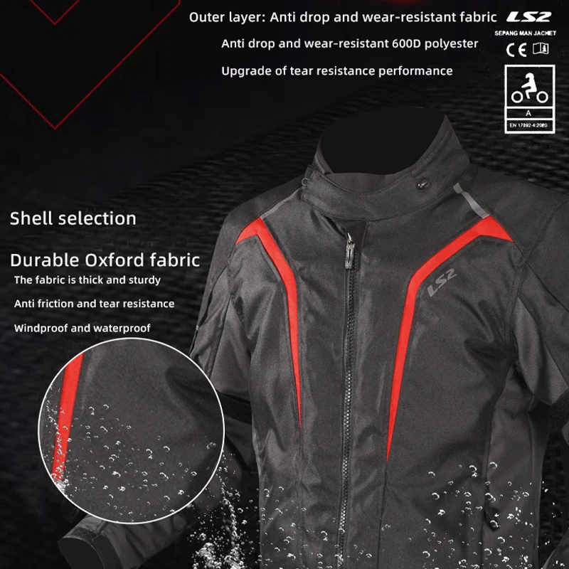 LS2 SEPANG MJ145 Motorcycle Jacket Autumn Winter Waterproof Warm CE Anti-fall Motocross Riding Men Women motorcycle jacket motorcycle clothing