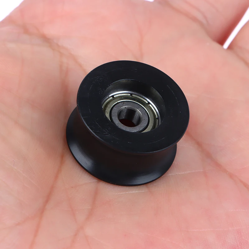 Sleek Black 14mm U-Groove Nylon Pulley with Rubber Coating