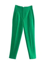 Willshela Women Fashion Straight Pants High Waist Front Zipper Trousers Vintage Full Length Female Chic Lady - Image 2