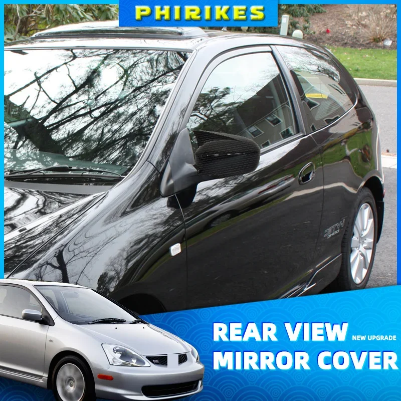 

Car Carbon Fiber Ox Horn Rearview Side Glass Mirror Cover Trim Frame Side Mirror Caps for Honda Civic 2004 2005