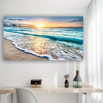 Beach Sunset Landscape Canvas Wall Art 4