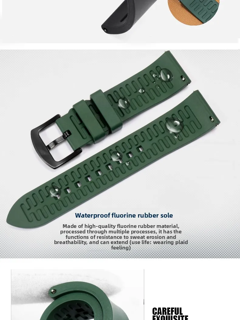 20 21 22 23 24 mm Schnellverschluss-FKM-Gummi-Uhrenarmband für Casio Seiko Tissot Citizen Omega Longines Sport-Silikonarmband – Detail 17