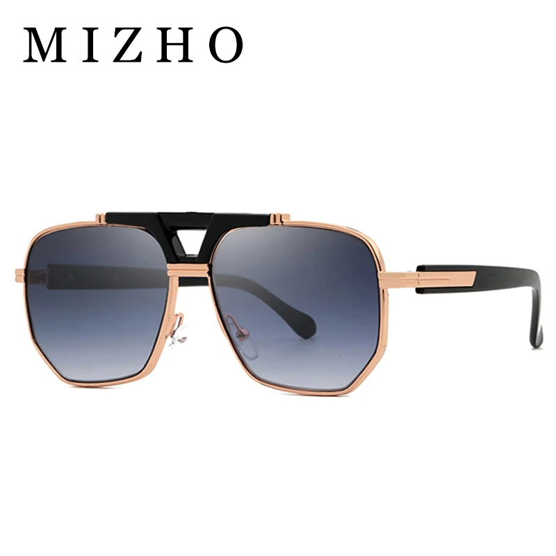

MIZHO New Fashion Big Frame Sunglasses For Men Metal Oversized Sun Glasses Women Retro Vintage High Quality Gafas Oculos De Sol
