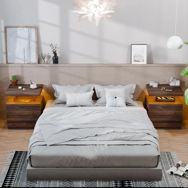 Rustic LED Charging Nightstands 3