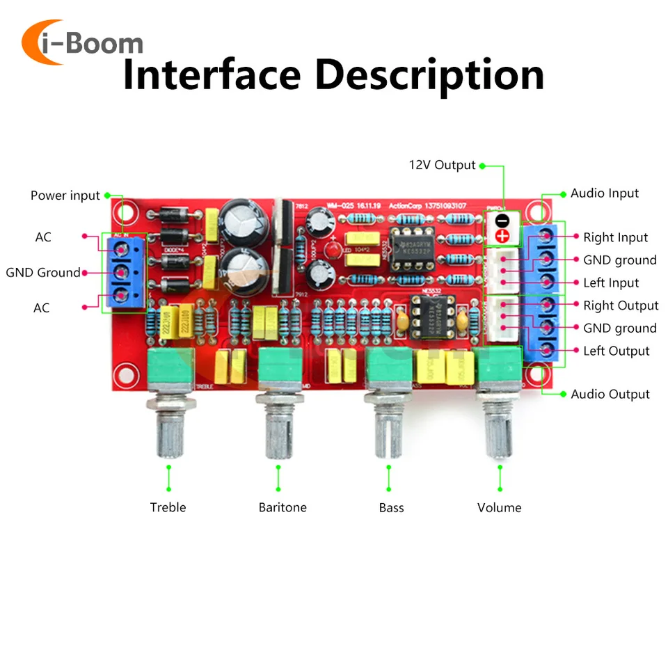 Scheda Controllo Volume Bassi Modulo Preamplificatore Subwoofer Con Filtro Passa-Basso NE5532, Controllo Volume - Per DIY Audio Preamplificatore Subwoofer NE5532 - Foto 9