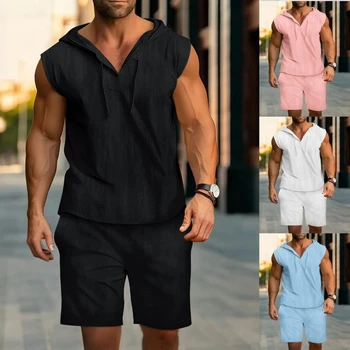 Men's new summer casual hooded outfit 1