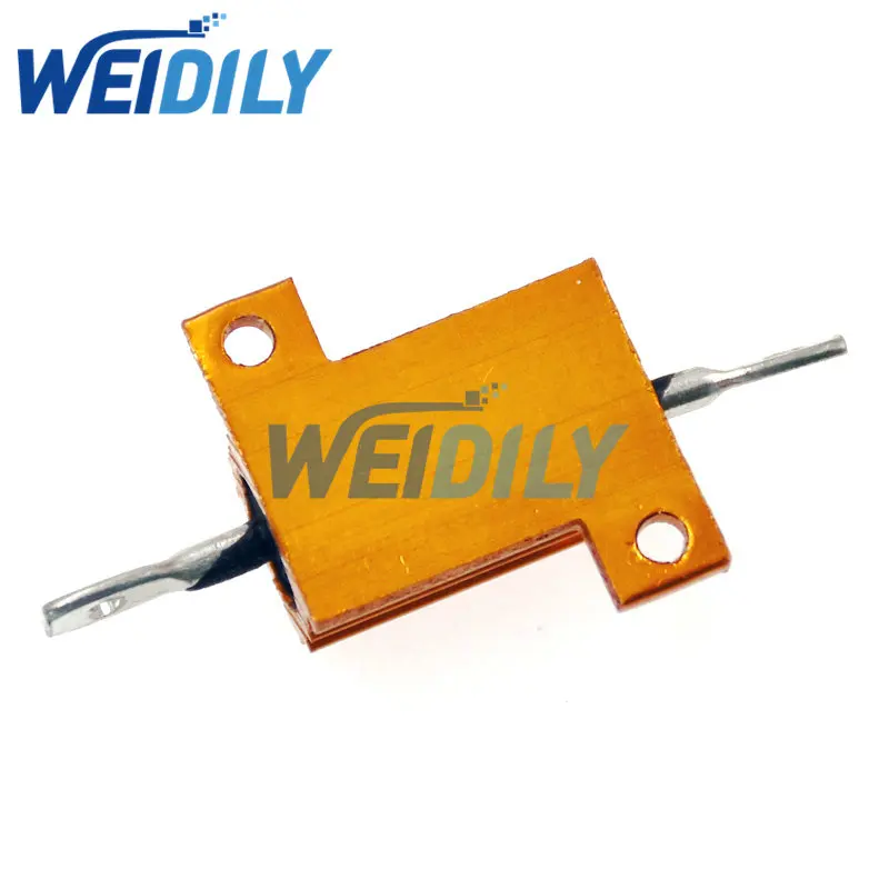 RX24 Aluminium Housed High Power Resistor Metal Shell Heatsink 1 2 3 4 5 10 20 50 100 200 1K ohm Multiple Resistance 1PCS metal film resistor metal film resistors