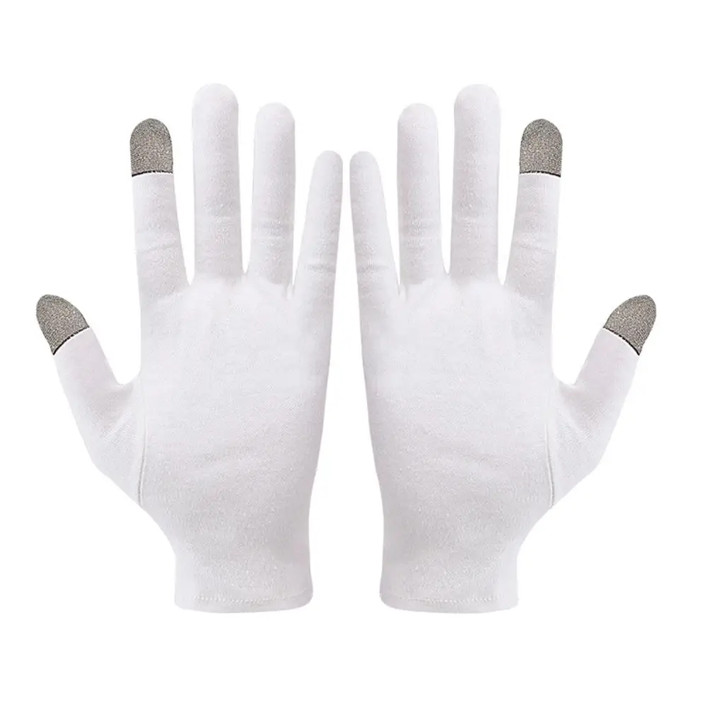 Enhanced Cotton Touchscreen Texting and Driving Gloves - White