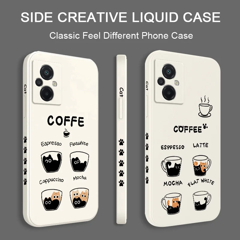 Coffee Cute Cat Silicone Phone Case - Adorable Design Cover