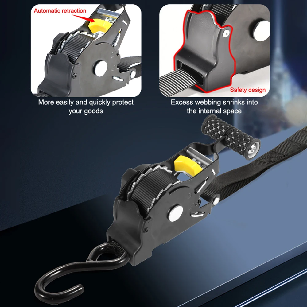 For Load Luggage Strap For Motorcycles Ratchet Strap Retractable Belts Ratchet Tensioner Belt Car Auto Straps Cargo Tape