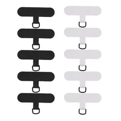 Universal Nylon Phone Tether Tab - Secure Lanyard Attachment for Full Cover Smartphone Cases (10Pcs White Black)