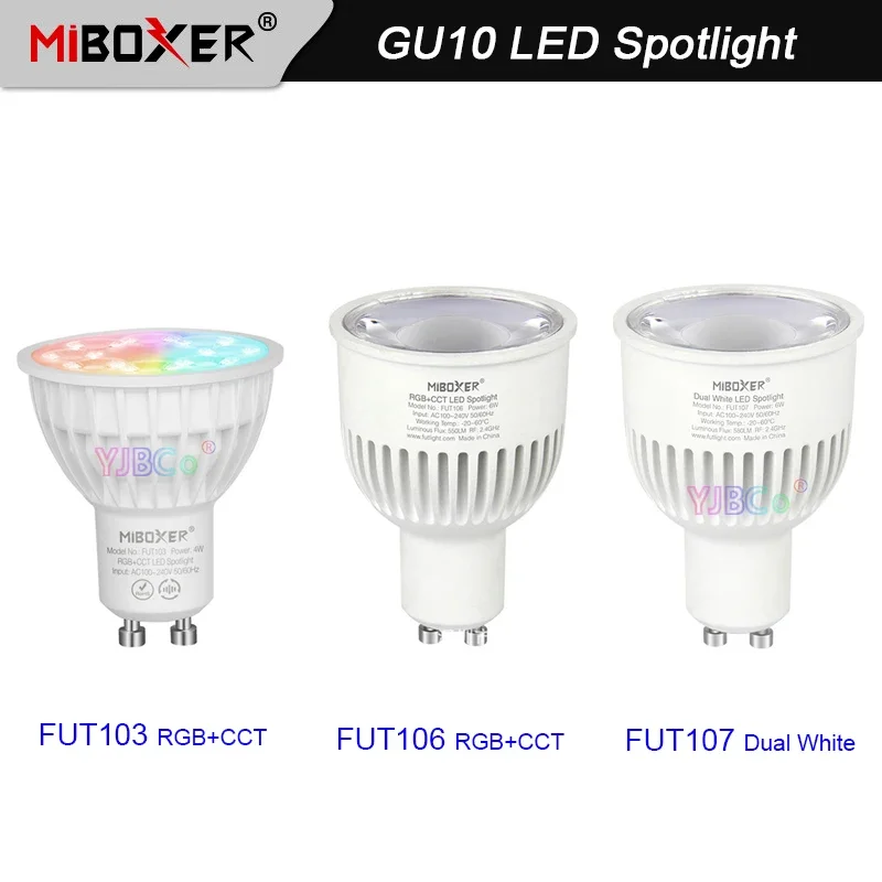 Miboxer 스마트 LED 스포트라이트, RGB + CCT/듀얼 화이트 전구 램..