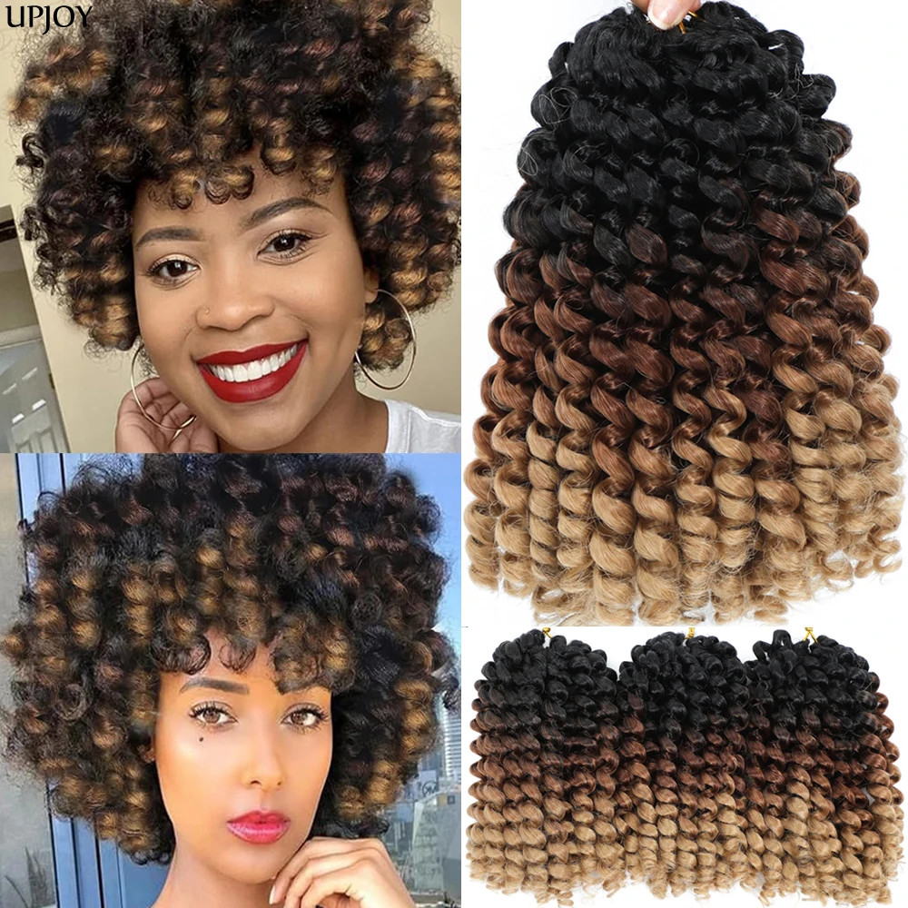 1- 5 Packs Jamaican Bounce Wand Curl Crochet Hair Fashion Synthetic Curly Crochet Twist Braids Hair Extensions Short Wand Curl 4