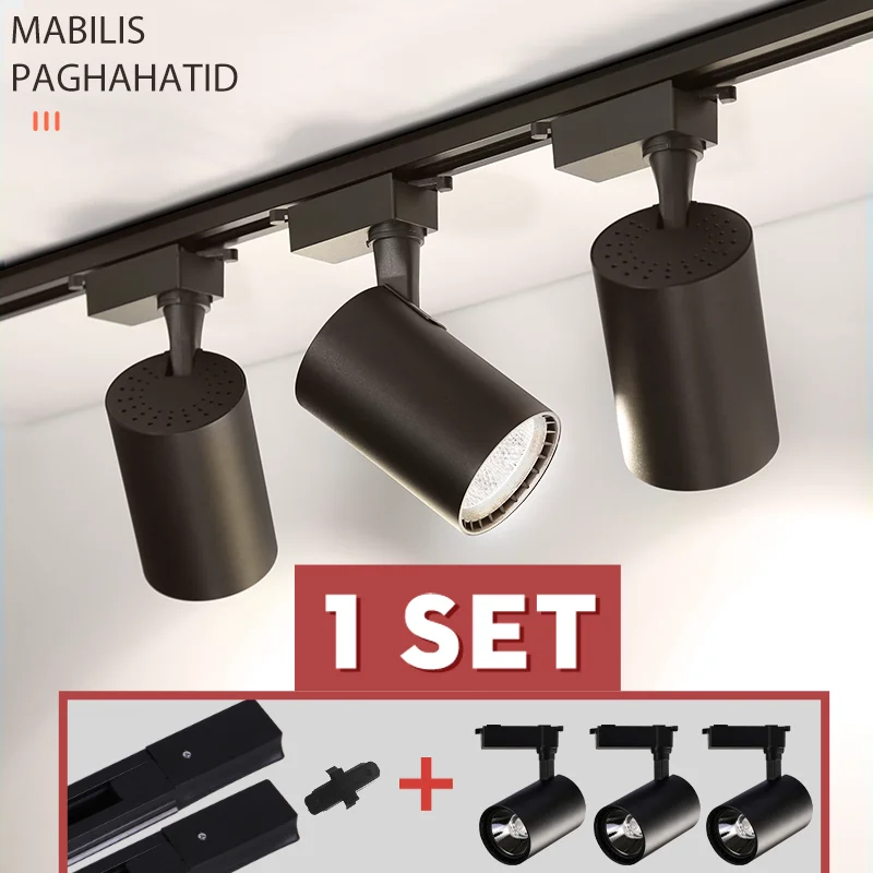 

Led Track Light COB 12/20/30/40W 220V COB Track Lamp for Shop Rail Aluminum Spot Lighting for Clothing Store Ceiling Spotlights