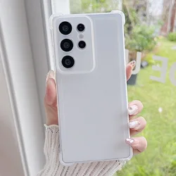 Candy Color Transparent Liquid Silicone Shockproof Matte Slim Phone Case - Galaxy S23 Ultra (WHITE)