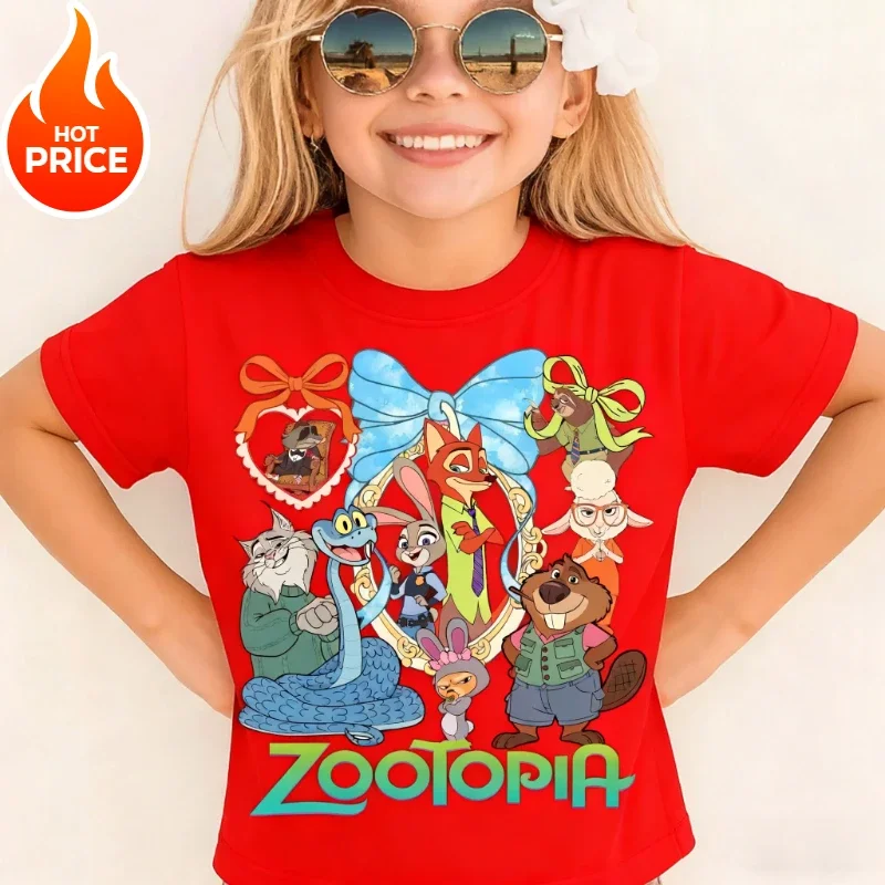 Crazy Town 2 Nick Judy 디즈니 소년 소녀 새 여름 티셔츠 캐주얼 아동용 순수 코튼 반팔 셔츠