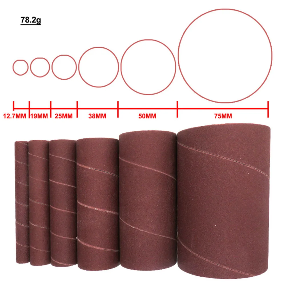 

6pcs 4.5Inch Sanding Paper Sleeve Kit Sanding Paper Drum Polishing Wheel 240Grit Alumina Sanding Drum Sleeves Kit Drum Polishing