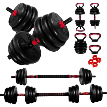 Adjustable Dumbbells Set - 20lbs/30lbs/70lbs/90lbs Multi-Functional Fitness Set, Kettlebell & Barbell Patterns, Beginner Dumbbel 1