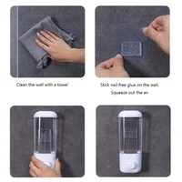 500ML Soap Dispenser Bathroom Wall Mount Shower Shampoo Lotion Container Holder System Non Perforated Hotel Toliet 2