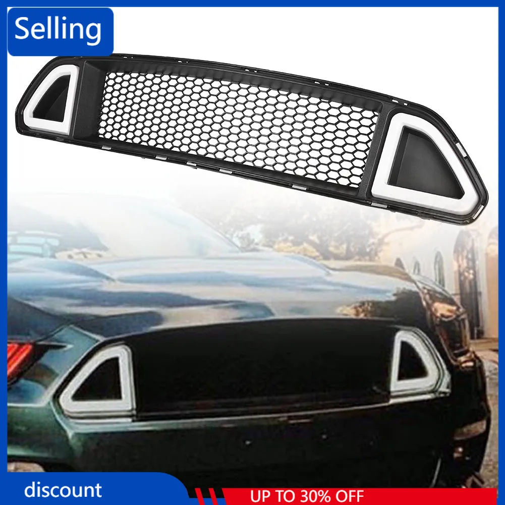 

Front Grille Center Grill w/ LED Lamp White /Green Light For Ford Mustang 2015 2016 2017 ABS Plastic fast ship