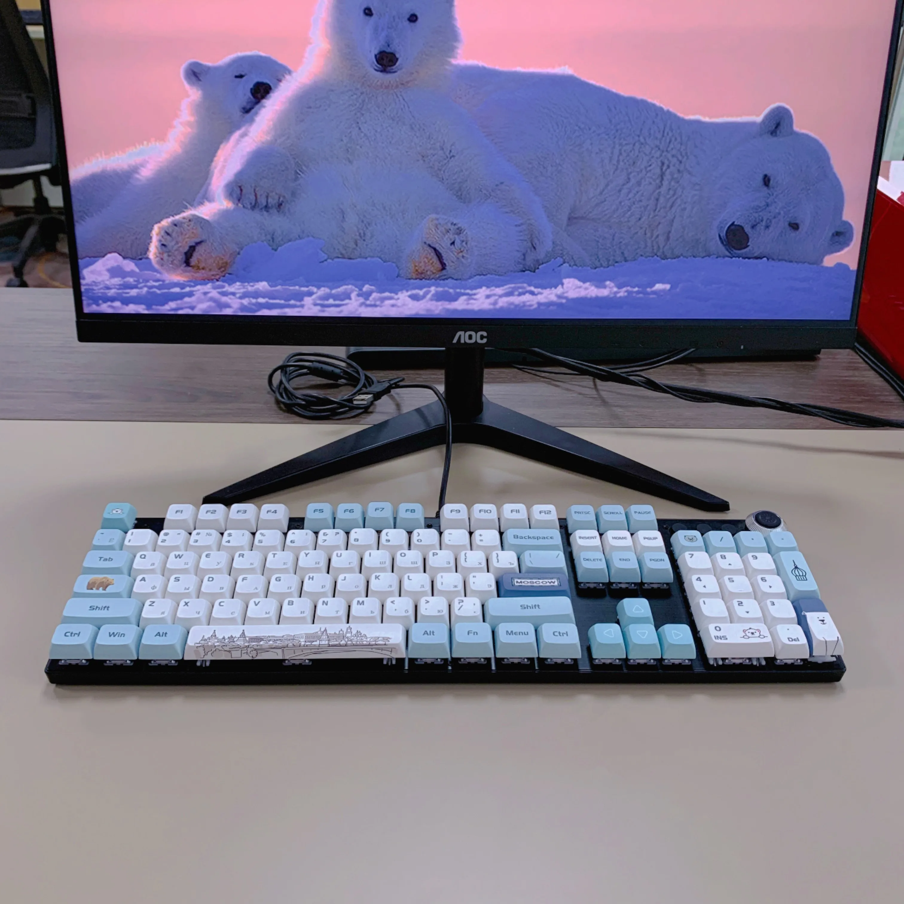 Maimooo-keycap Russo Estilo Moscovita Xda Bpt 128 Teclas Branco Azul Marco Russo Edifício para Teclado Mecânico Tampa de Teclas - Imagem 6
