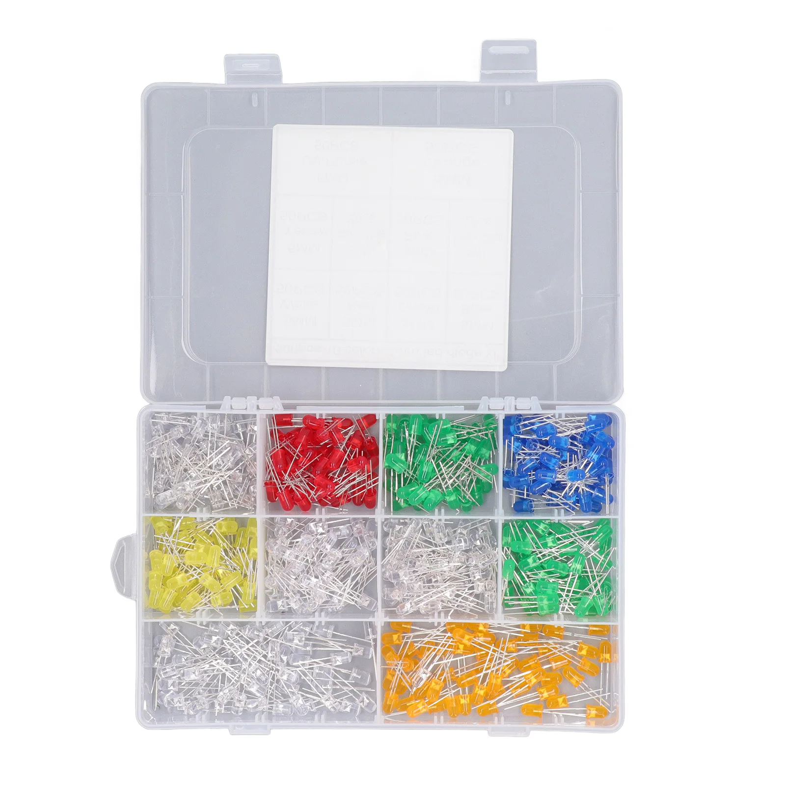 

LED Circuit Assorted Kit 10 Colors Fast Switching Speed Light Emitting Diodes with Storage Box for Science Experiments