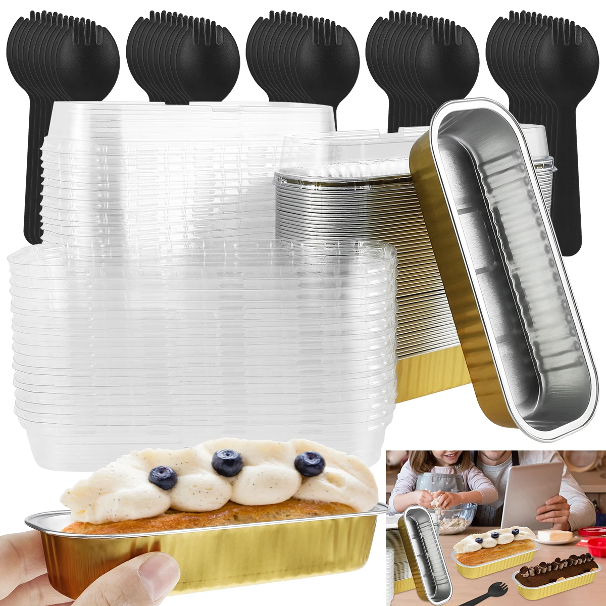 4 Pièces 15 CM Moule Moules à Pain Cake Gateau Silicone