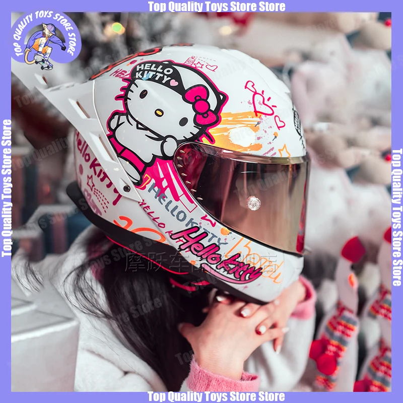 

Sanrio Hello Kitty Motorcycle Helmet Full Face Racing Helmets Offroad Motorcycle Helmet Motorbike Sports Helmets