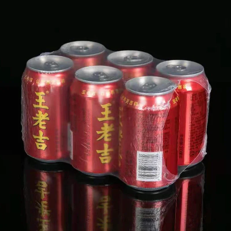 PE Heat Shrinkable Film Cylindrical Film Plastic Packaging Film Open At Both Ends Beverage Beer Mineral Water Cola Can Packaging 3
