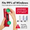 Magnetic Window Cleaner Tool | The Glider D4 Double Sided Outside Window Cleaner Tool Fits Windows 0.08"-1.6" Thick, Adjustable 3