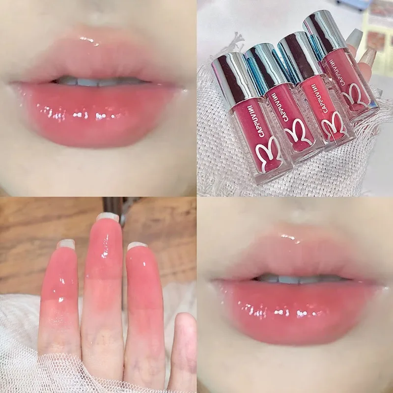 lip gloss,lip makeup,lip glaze NEW Water Glazed Mirror Lip Gloss Makeup Crystal Jelly Moisturizing Lip Glaze Long Lasting Grape Color Liquid Lipstick Cosmetics