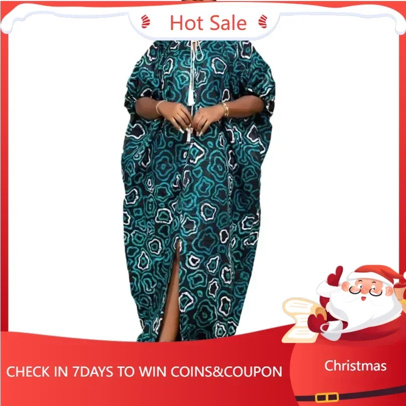 

African Plus Size Dresses for Women Elegant V-neck Muslim Boubou Dashiki Traditional Africa Clothes Ankara Outfits Evening Gown