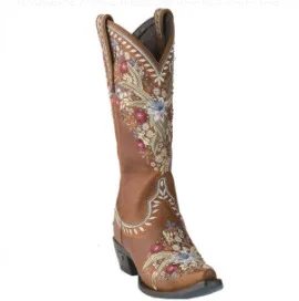 Ethnic Style Embroidery Size 35-48 Medium Length Women's Boots for Foreign Trade, New Autumn and Winter Women's Middle Heels