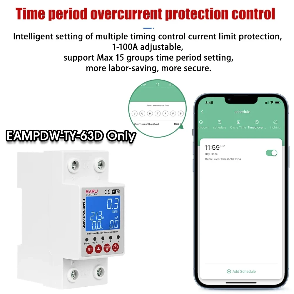 LCD display of smart energy meter showing voltage and current