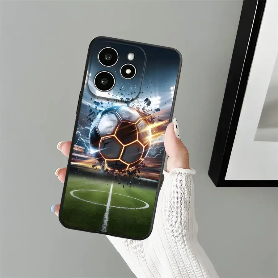 Black Cartoon Football Soft Phone Cover Case