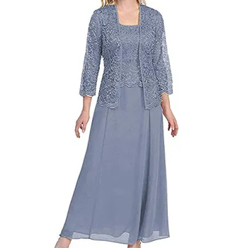 Abito madre della sposa abiti formali in pizzo da donna con giacca in Chiffon di pizzo madre abito da sposa abiti
