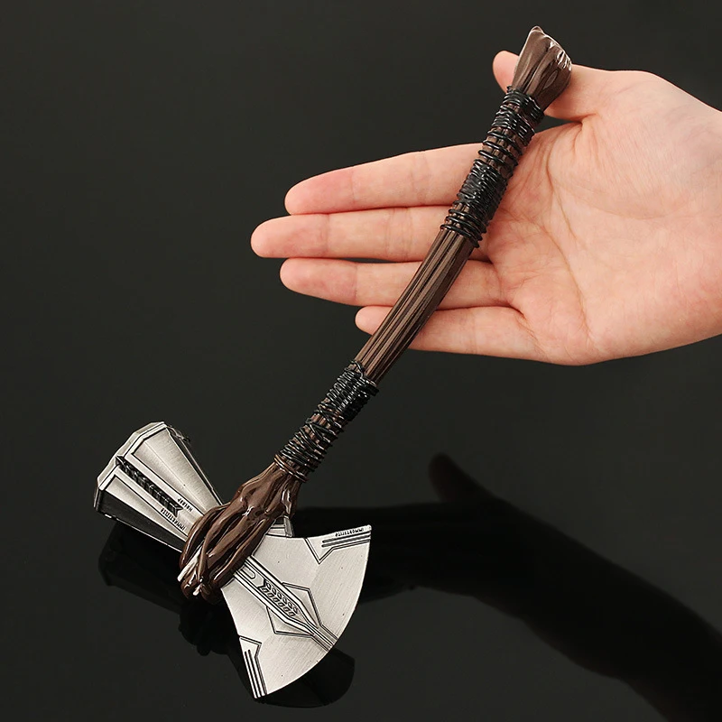 Thor Hammer TheAvengers Quake Stormbreaker Boys Anime Game Keychain Mjolnir Weapon Model Katana Samurai Swords Gifts Toys Boyss 5