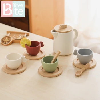 Set da gioco per bambini Set da tè pomeridiano da 9 pezzi Casa da gioco per bambini Giocattolo Set da tè pomeridiano Giocattoli in silicone per uso alimentare per regali per ragazze