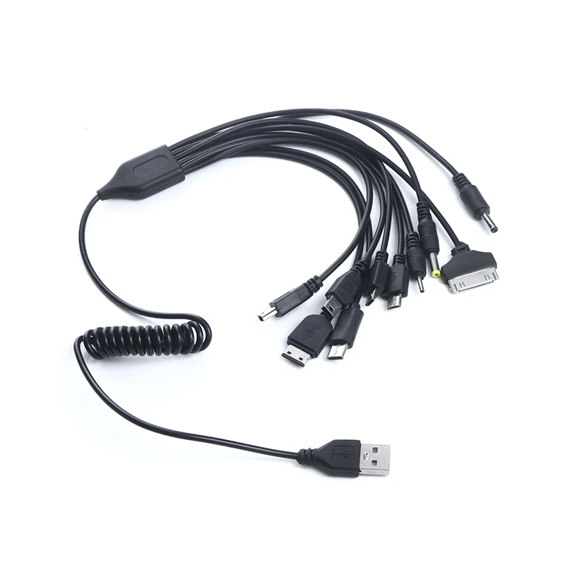 모바일 핸드폰 충전기 멀티 10 in 1 범용 다기능 휴대폰 게임 USB 충전 케이블 충전기
