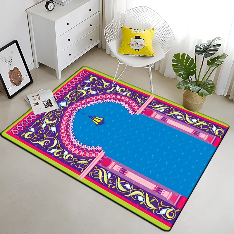 Muslim Prayer Rug Floor Mats Carpet for Living Room Doormat Plush Non-slip Chair Mat Bathroom Furry In The Bedroom |