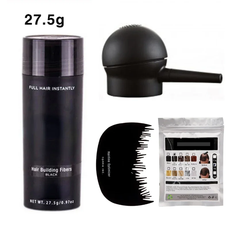 

27.5g Growth Protein Keratin Fiber Hair Styling Powder Spray Applicator Hair Fiber Dye Color Human Hair Extension