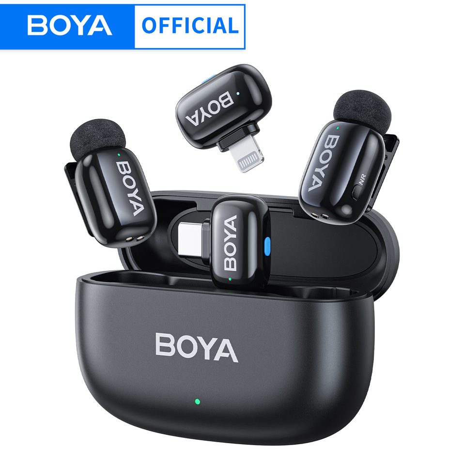 BOYA BOYA Mini Wireless Lavalier Lapel Microphone for iPhone iPad Android Type-C Phone Live Broadcast Audio Video Recording Vlog