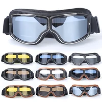 Lunettes de vélo moto coupe-vent casque de moto lunettes de soleil rétro universel en cuir rétro accessoires de moto 1