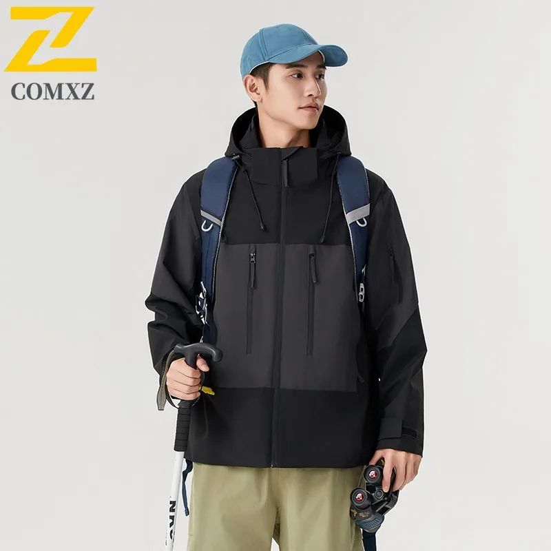 COMXZ Outdoor Skiing Jacket for Men Versatile Thickened Windproof Warm Parka Street Style Comfort Lightweight Winter Clothing