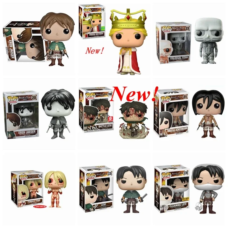 2024 Più Nuovo Funko Pop Attack On Titan Tutte Le Serie #23 #233 Levi #235 #239 Eren #20 #21 #1169 Action Figure Toy Collection Gifts
