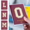 New Simple Fashion Passport Cover Name Pattern Slim Travel Passport Holder Wallet Gift PVC Waterproof Card Case Cover Unisex 1