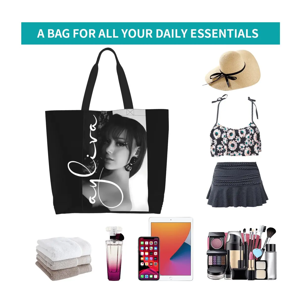 Fashion Men Women Ayliva Cool Singer Pop Music Accessories Tote Shopping Bag Large Capacity Liebe Tour 2024 Tote Bags Large 5