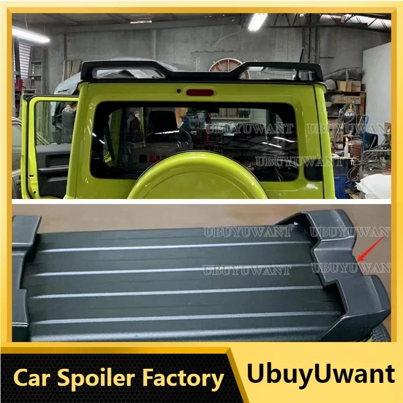 

For Suzuki New Jimny 2019 - 2023 ABS Roof Spoiler (Without Light) Rear Roof Spoiler Glossy Black Car Body Decorate Kit